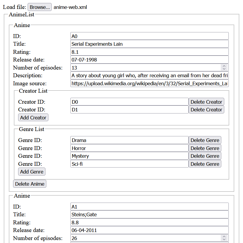 A gif showing the XMLEditor project